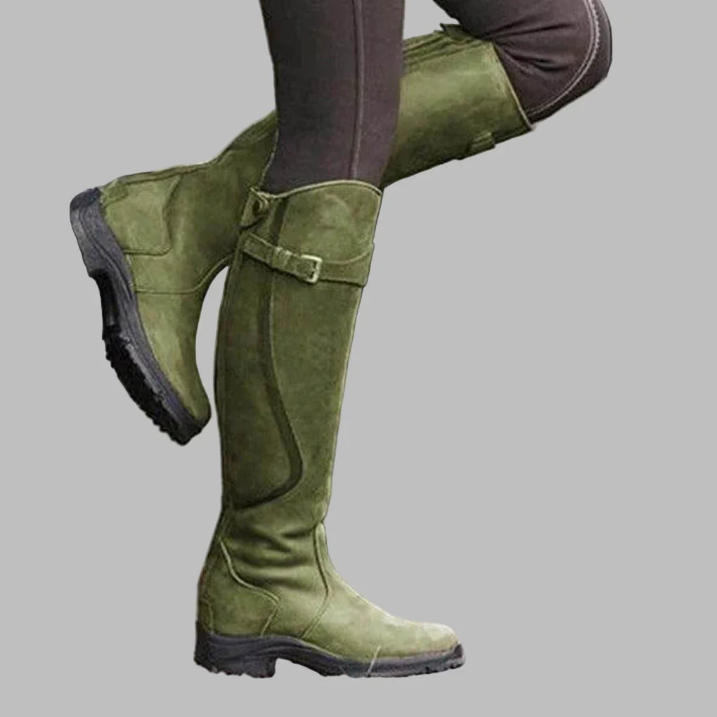Audrey | Faux Leather Knee-High Riding Boots with Arch Support
