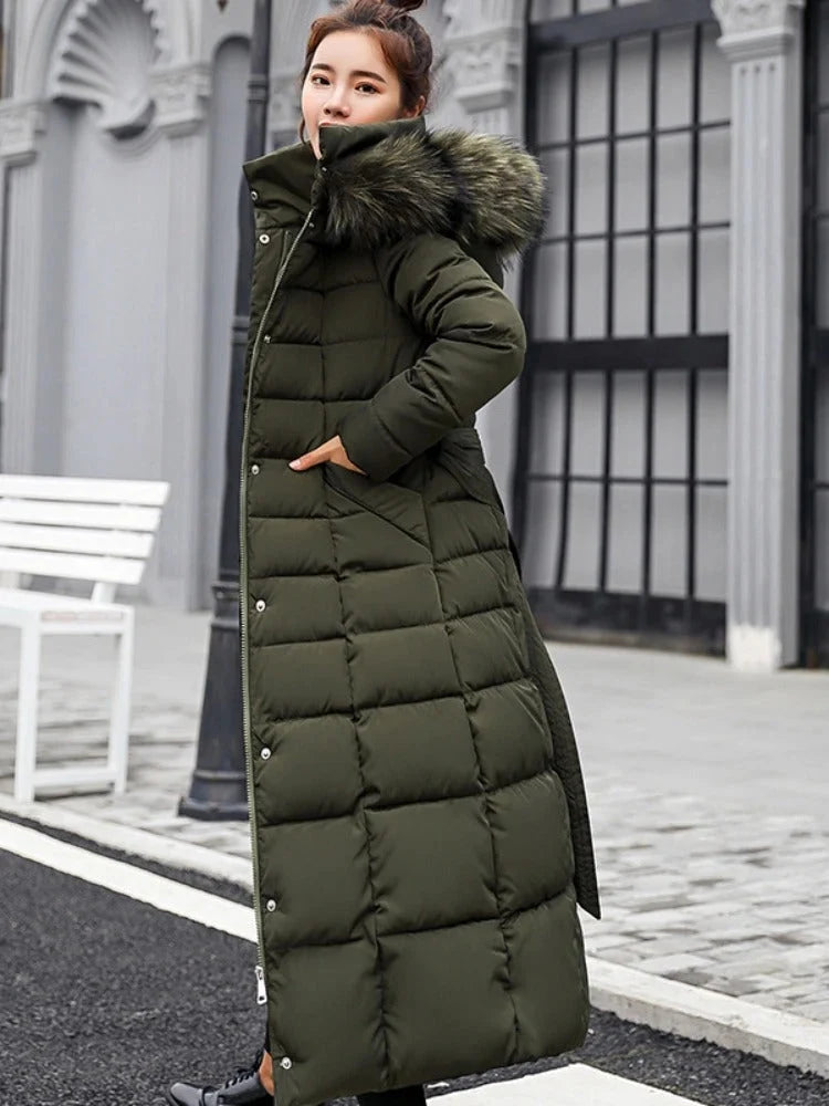 Sophia | Long Puffer Coat with Hood for Winter