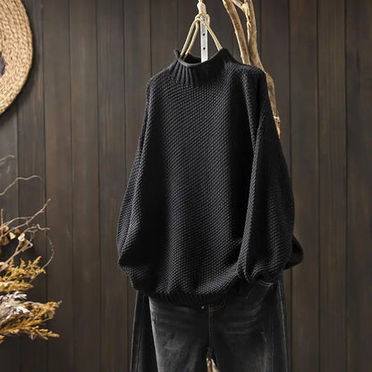 Anneliese | Elegant Ribbed Mock Neck Longline Sweater