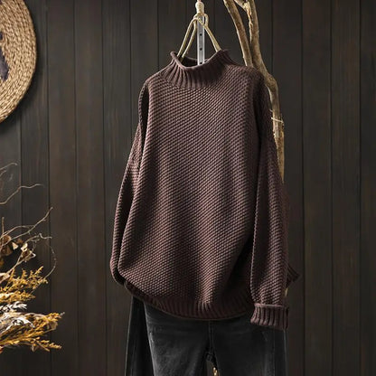Anneliese | Elegant Ribbed Mock Neck Longline Sweater