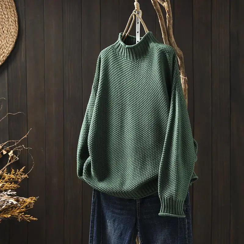 Anneliese | Elegant Ribbed Mock Neck Longline Sweater