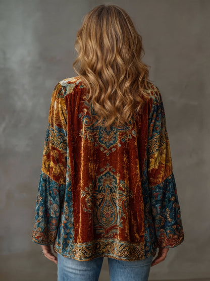 Bridget | Elegant Velvet-Touch Bohemian Cardigan