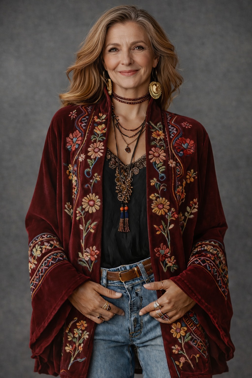 Bridget | Elegant Velvet-Touch Bohemian Cardigan
