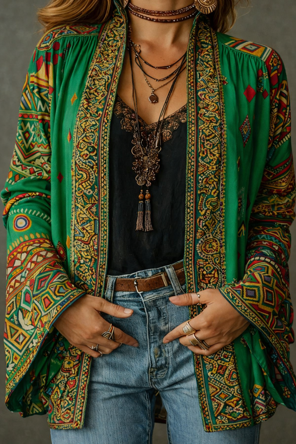 Bridget | Elegant Velvet-Touch Bohemian Cardigan