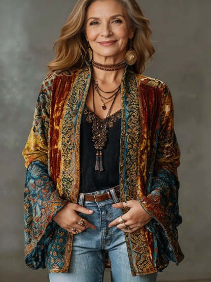 Bridget | Elegant Velvet-Touch Bohemian Cardigan