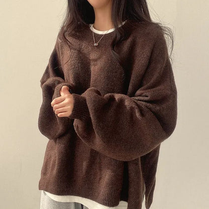 Cassandra | Warm Crewneck Sweater with Rib-Knit Trim