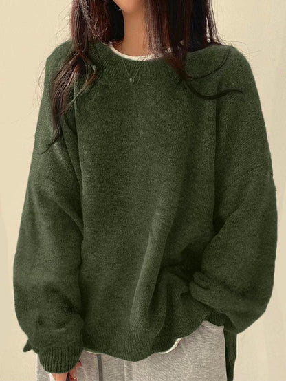 Cassandra | Warm Crewneck Sweater with Rib-Knit Trim