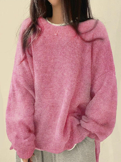 Cassandra | Warm Crewneck Sweater with Rib-Knit Trim