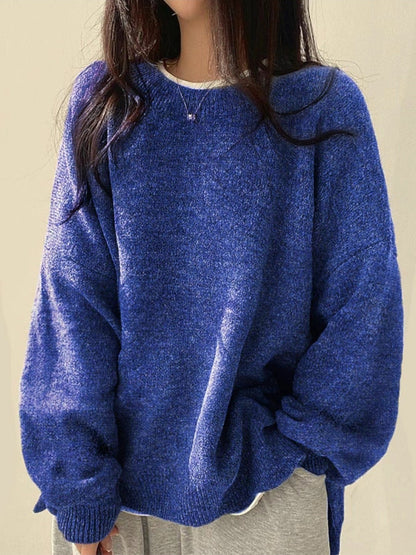 Cassandra | Warm Crewneck Sweater with Rib-Knit Trim