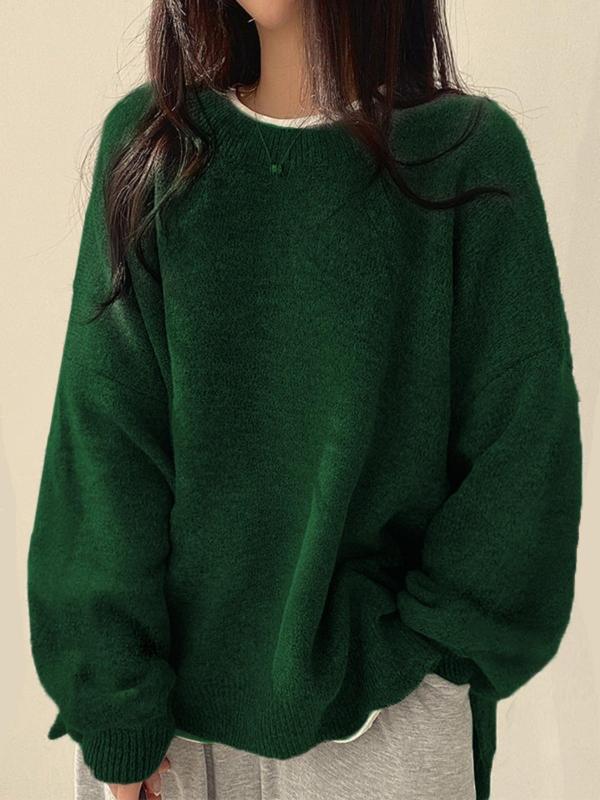 Cassandra | Warm Crewneck Sweater with Rib-Knit Trim