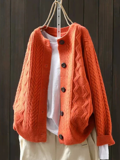 Chantal | Warm Cable-Knit Cardigan with Button Front