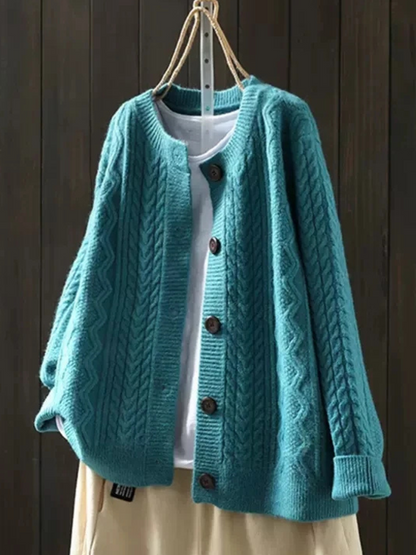 Chantal | Warm Cable-Knit Cardigan with Button Front