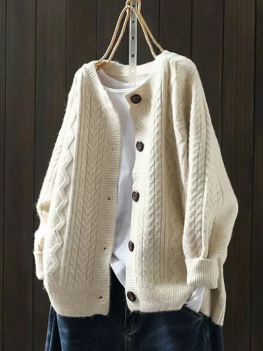 Chantal | Warm Cable-Knit Cardigan with Button Front