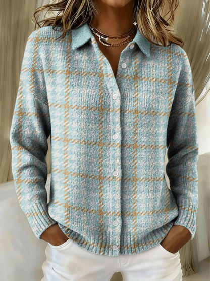 Cindy | Plaid Flannel Button-Front Cardigan