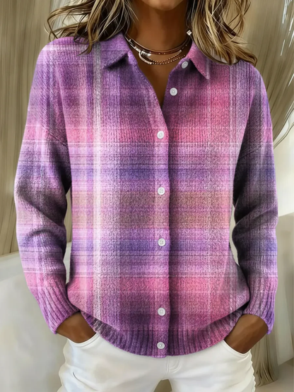 Cindy | Plaid Flannel Button-Front Cardigan