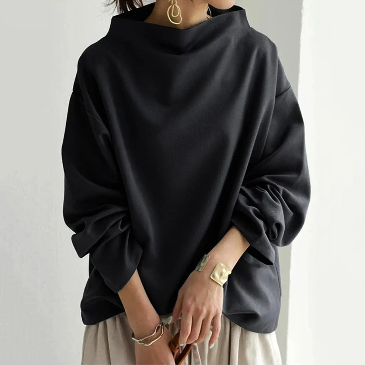 Clementine | Elegant Structured High Neck Top