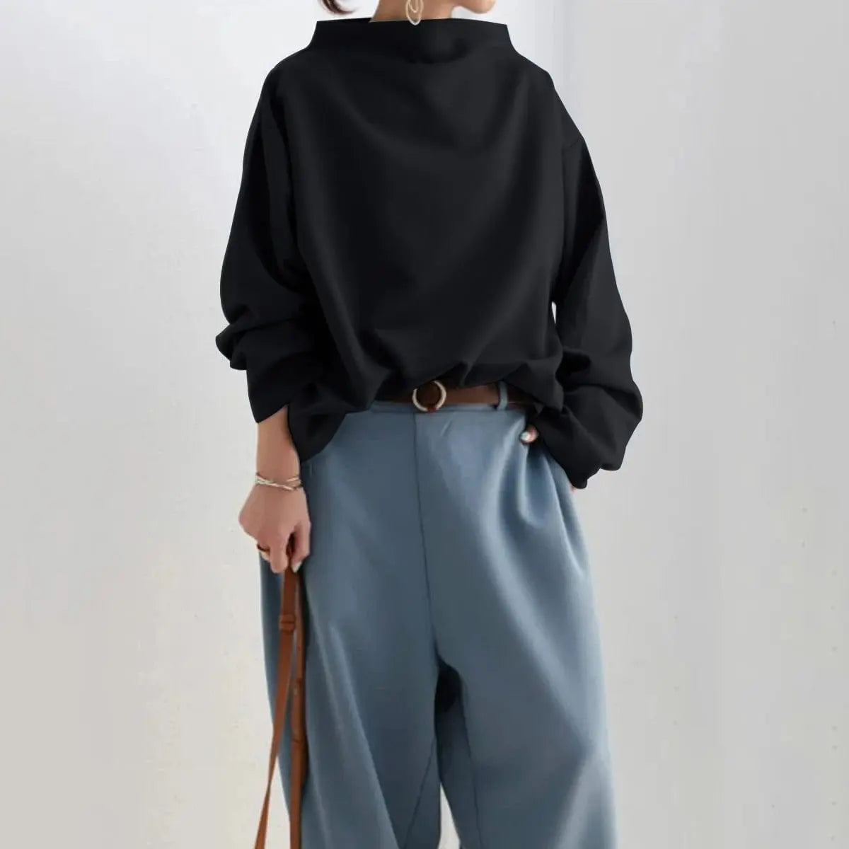Clementine | Elegant Structured High Neck Top
