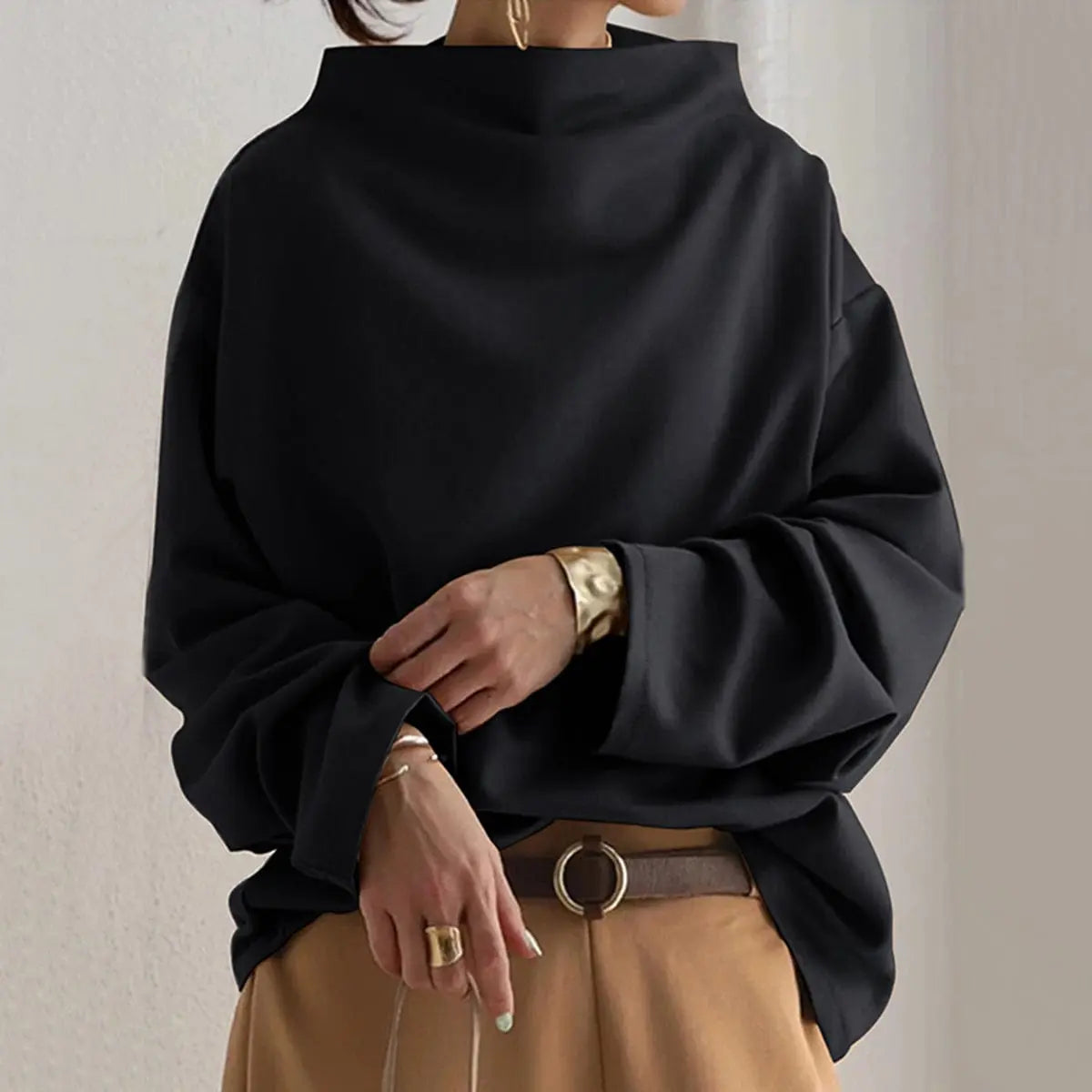 Clementine | Elegant Structured High Neck Top