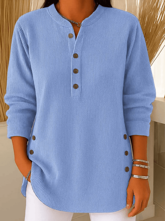 Emma | Elegant Ribbed Sweater with Button-Up Front