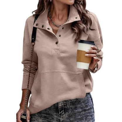 Hannah | Button Up Stand Collar Sweater