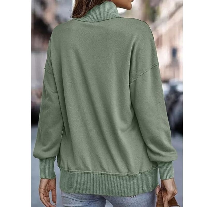 Hannah | Button Up Stand Collar Sweater