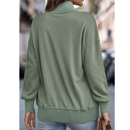 Hannah | Button Up Stand Collar Sweater