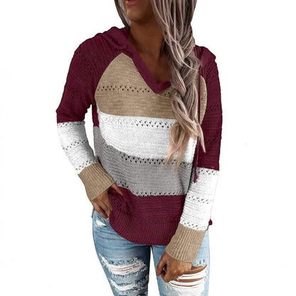 Helen | Crochet Knit Hooded Sweater