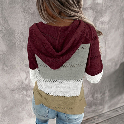 Helen | Crochet Knit Hooded Sweater