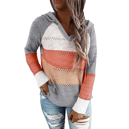 Helen | Crochet Knit Hooded Sweater