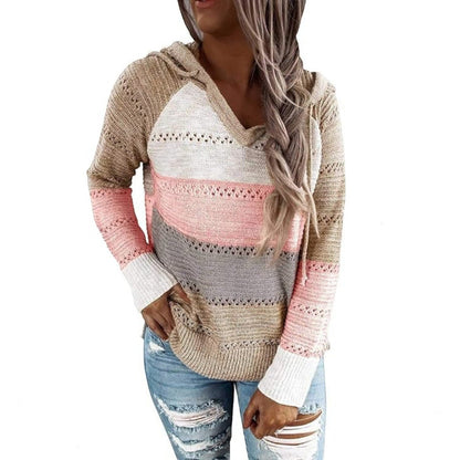Helen | Crochet Knit Hooded Sweater
