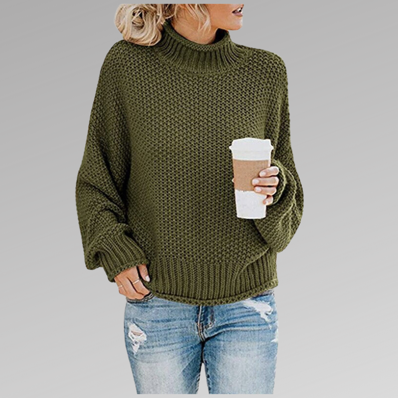 Isadora | Comfortable Casual Mock Neck Knit Sweater