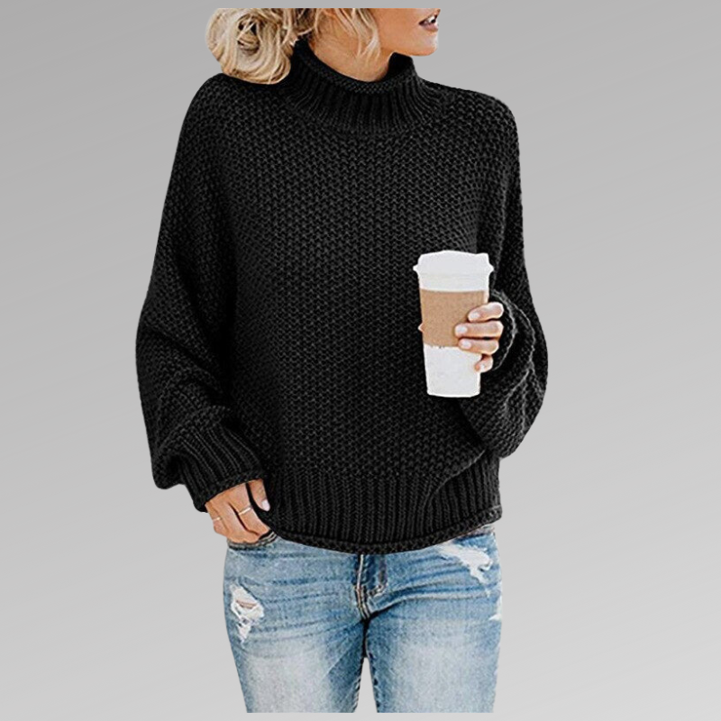 Isadora | Comfortable Casual Mock Neck Knit Sweater