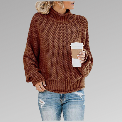 Isadora | Comfortable Casual Mock Neck Knit Sweater
