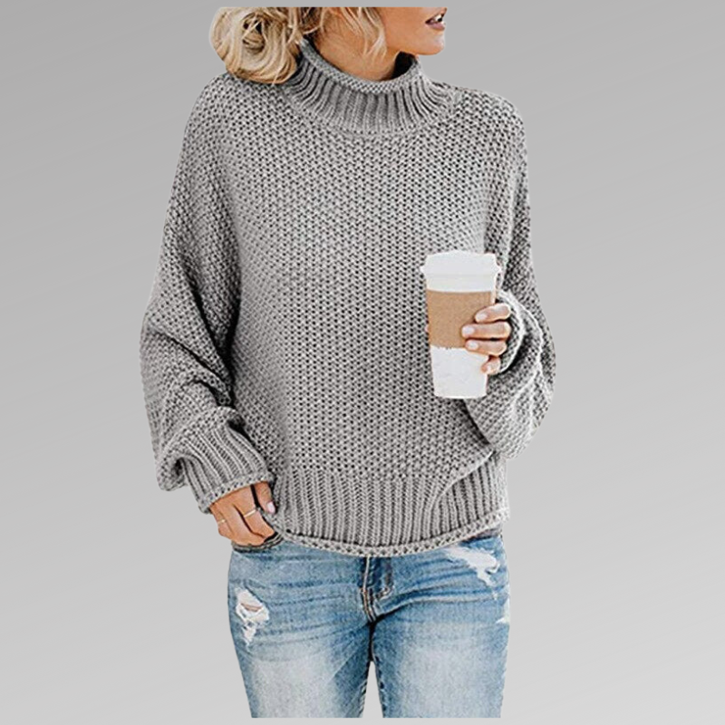 Isadora | Comfortable Casual Mock Neck Knit Sweater