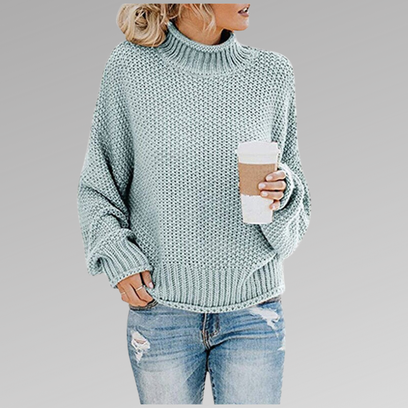 Isadora | Comfortable Casual Mock Neck Knit Sweater