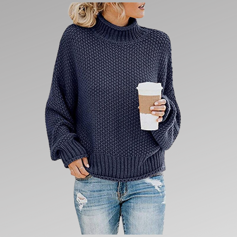 Isadora | Comfortable Casual Mock Neck Knit Sweater