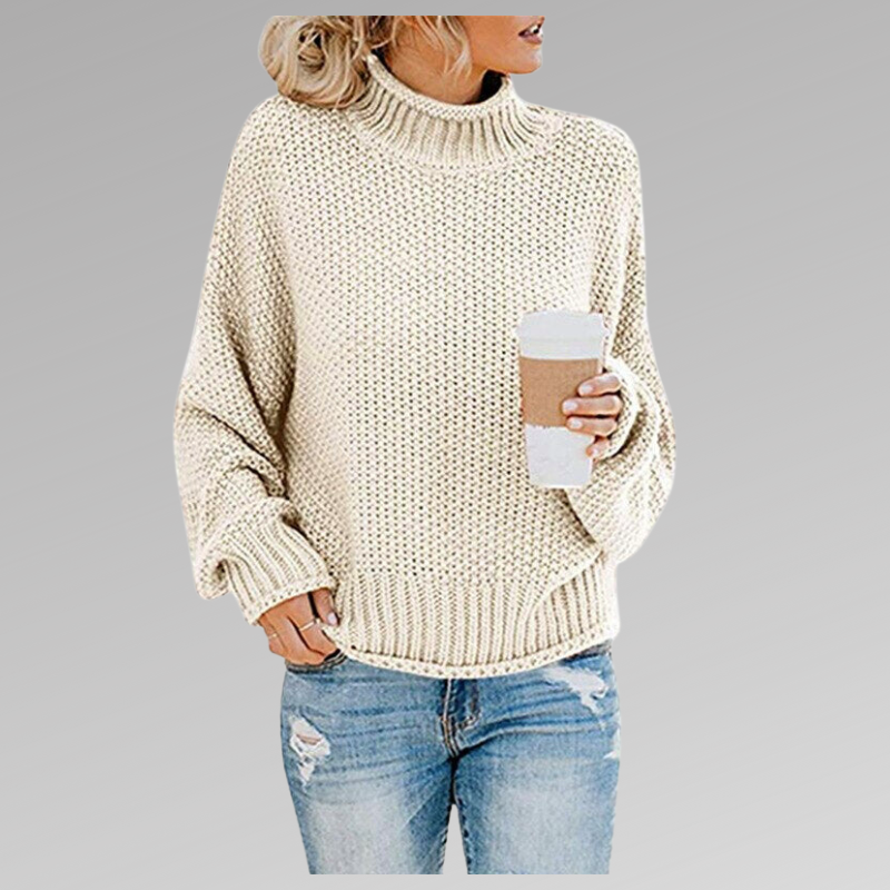 Isadora | Comfortable Casual Mock Neck Knit Sweater