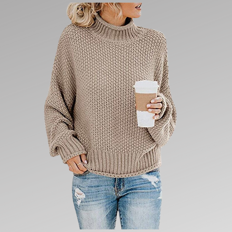 Isadora | Comfortable Casual Mock Neck Knit Sweater