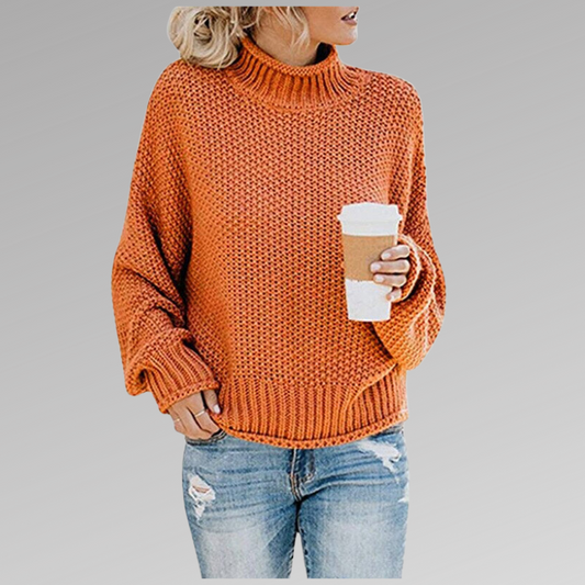 Isadora | Comfortable Casual Mock Neck Knit Sweater
