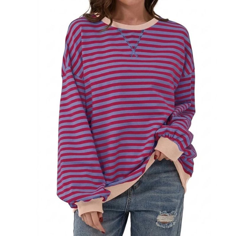 Jane | Oversized Striped Crewneck Sweater