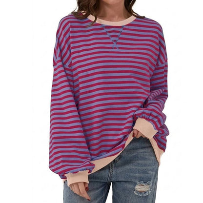 Jane | Oversized Striped Crewneck Sweater