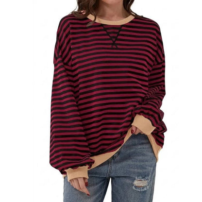 Jane | Oversized Striped Crewneck Sweater