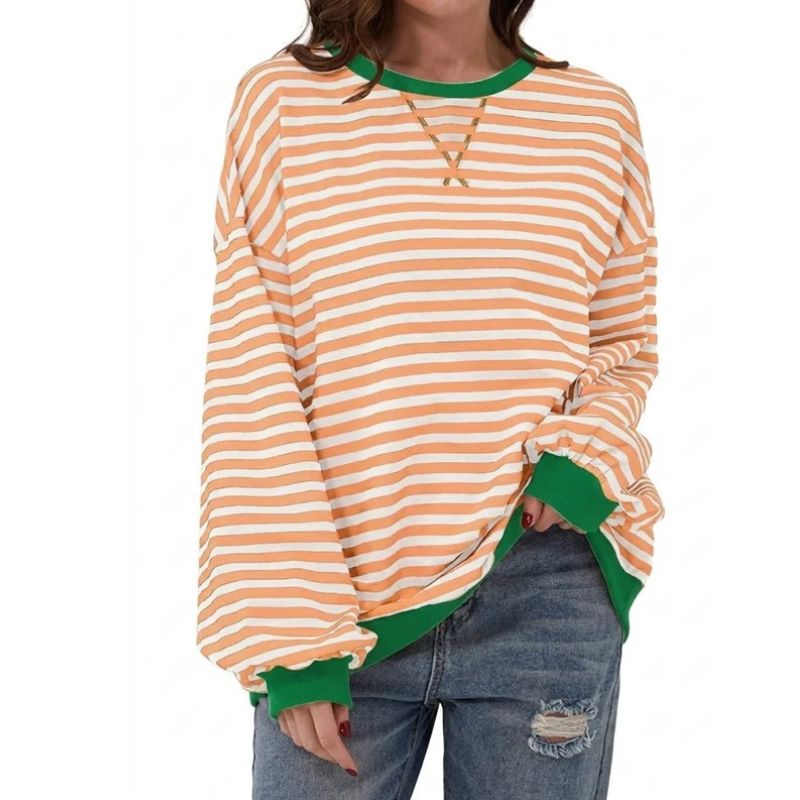 Jane | Oversized Striped Crewneck Sweater