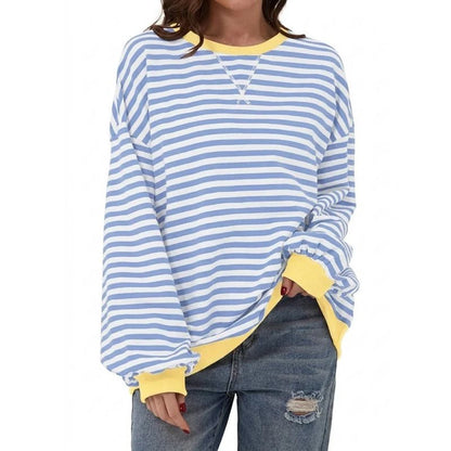 Jane | Oversized Striped Crewneck Sweater