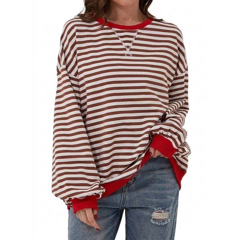 Jane | Oversized Striped Crewneck Sweater