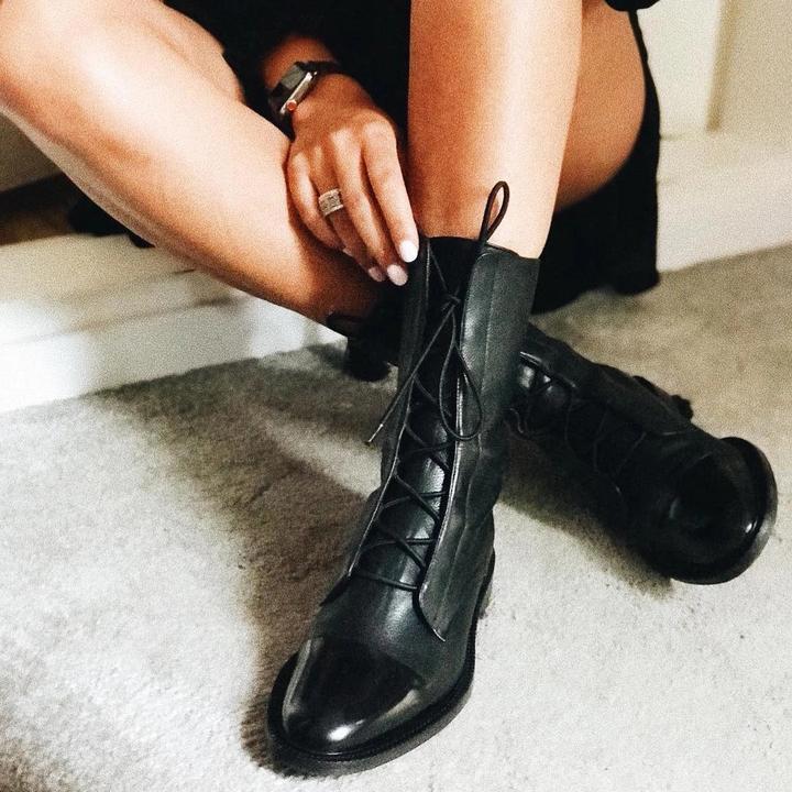 Jenna | Elegant Structured Lace-Up Ankle Boots