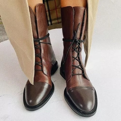 Jenna | Elegant Structured Lace-Up Ankle Boots