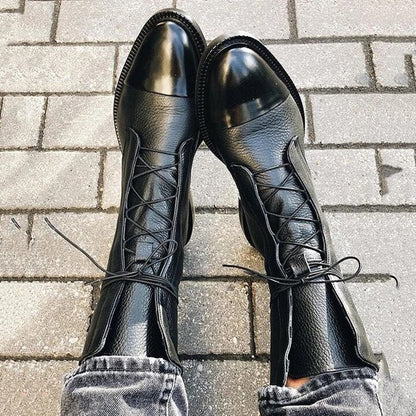 Jenna | Elegant Structured Lace-Up Ankle Boots