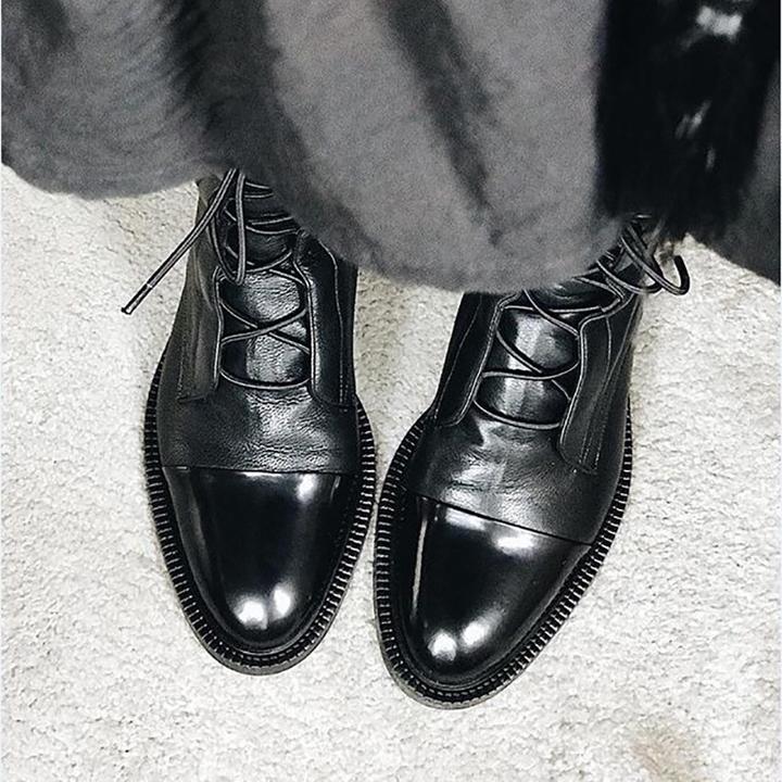 Jenna | Elegant Structured Lace-Up Ankle Boots