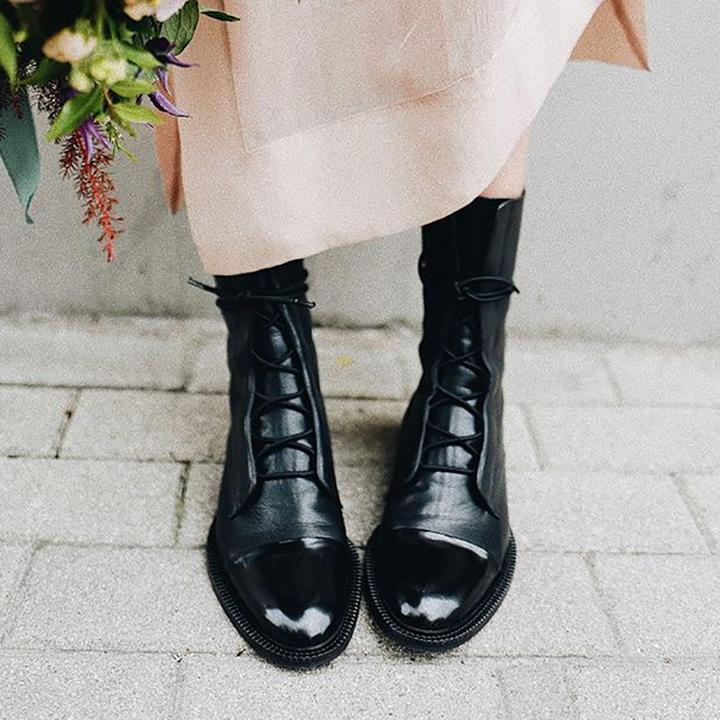 Jenna | Elegant Structured Lace-Up Ankle Boots